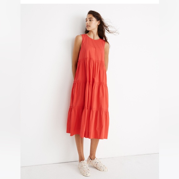 Madewell cattail tiered midi dress - Picture 11 of 16